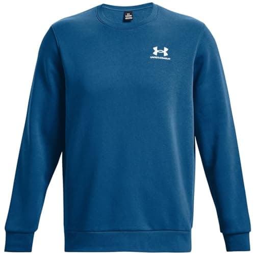 Image of Under Armour Mens Essential Fleece Crew Sweater Blue M