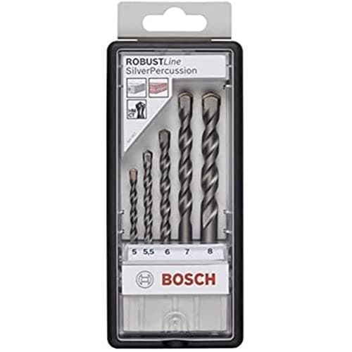 Image of Bosch 2607010526 Concrete Drill Bit Set, Silver Percussion, 5mm-8mm, Silver