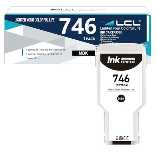 Image of LCL 746 Matte Black 300-ml Ink Cartridge (P2V83A) Compatible for HP 746 DesignJet Z6 & Z9+ Large Format Plotter Printer (1-Pack)