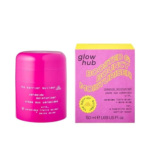Image of Glow Hub Barrier Builder Boosted & Bouncy Ceramide Moisturiser with Glycerin and Inulin for All Skin Types 50g