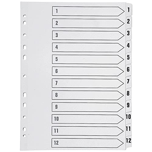 Image of Q-Connect 1-12 Index Multi-Punched Reinforced Board Clear Tab A4 White KF01529