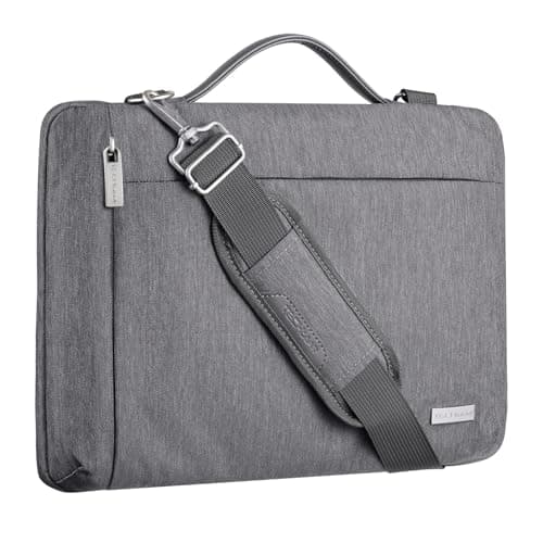 Image of TECHGEAR 13 Inch Laptop Sleeve Protective Case, Slim Carry Case with Handle, Shoulder Strap & Pockets for 13" & 14" MacBook Pro/Air, 13" Acer, Asus, Dell, HP & Chromebook, Water-Resistant, Grey