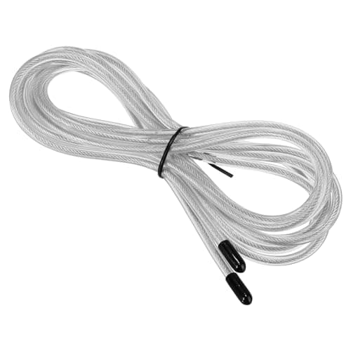 Image of PATIKIL 10Ft Speed Jump Rope Replacement Cable, 4.5mm Professional Skipping Rope Replacement for High-Speed Jump Ropes, Silver Tone