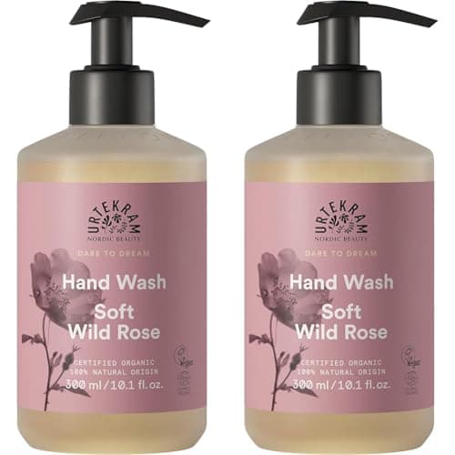 Image of Urtekram Hand Wash - Moisturizing - Wild Rose - 300 ml, Vegan, Organic, Natural Origin (Pack of 2)