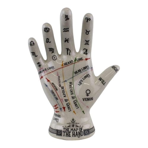 Image of Oak Tree Temerity Jones Porcelain Crackle Phrenology Palmistry Hand Map of the Hand