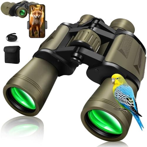 Image of Binoculars for Adults 20x50 Professional Binocular with BAK4 Prism FMC Lens, HD Binoculars Compact High Powered for Bird Watching Travel Hiking Football Games Sightseeing with Carrying Bag (1)