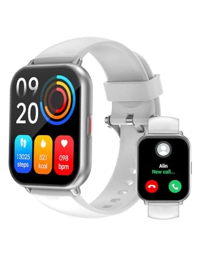 Image of RUIMEN Smart Watch Answer Dial Call,Smart Watches for Women Men 1.85"HD Screen Fitness watch with SpO2 Heart Rate Sleep Monitor Step Counter Waterproof 100+ Sports Mode for Android iOS (2 Bands)