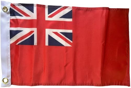 Image of NWFlags Red Ensign Flag 17" x 11" 75d Premium Polyester | Polyester 1.5x1 foot material Merchant Navy Duster flag with 2 Eyelets