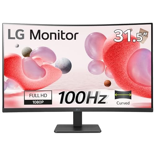 Image of LG Electronics Curved Wide screen Monitor 32MR50C-B, 32 Inch, Full HD 1080p, 100Hz, 5ms GtG, VA Panel, AMD FreeSync, Smart Energy Saving, Anti-Glare, HDMI, Matte Black