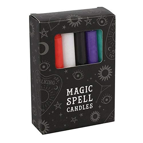 Image of Green Tree Mixed Colour Spell Candles Pack of 12, Unscented