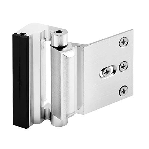 Image of Defender Security U 11325 Door Reinforcement Lock – Add Extra, High Security to Your Home and Prevent Unauthorized Entry – 3” Stop, Aluminum Construction, Brushed Chrome (Single Pack)
