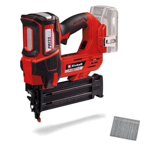 Image of Einhell Cordless Nail Gun 18V Power X-Change, Single and Serial Shot Electric Nailer, 60 Shots/Min, Depth Adjustment TE-CN 18 Li Solo with 500 Nails, Without Battery FIXETTO 18/50 N