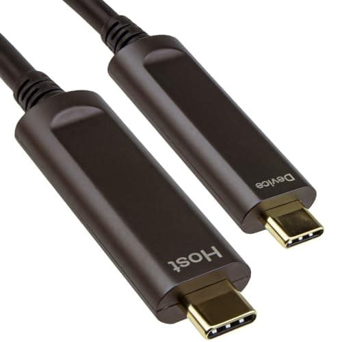 Image of kenable USB 3.1 Type C Active Optical Cable AOC 10Gbps Data Transfer 5V 900mA USB-C to USB-C 5m Black