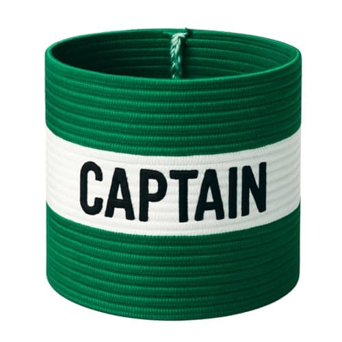 Image of Fitness Health Football Band Soccer Captain's Armband Design Captain Band for Adult and Youth, 5 Colours Available for Multiple Sports, Elastic Arm Band for Captain (Green - Teen)