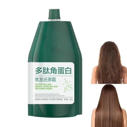 Image of Polypeptide Keratin Hydrating Smoothing Hair Damage Repair Cream, Polypeptide Keratin Hair Mask, Deep Conditioning Mask, Treatment for Lasting Shine and Smoothness for Dry Damaged (Bag (250g))