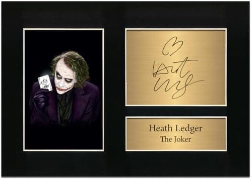 Image of Zulu Image The Joker Batman Heath Ledger Inspired Autograph Signed A4 Printed Photo Reproduction Print Picture Display Villain Movie Wall Art No14