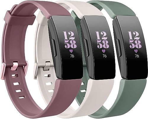 Image of AK Straps Compatible with Fitbit Inspire HR/2, Soft Silicone Replacement for Women & Men (S, Pack C)