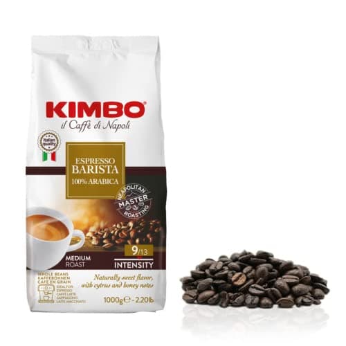 Image of Kimbo Espresso Barista Coffee Beans 1kg | Whole Italian Coffee Beans, Medium Dark Roast | Arabica Blend | Roasted in Naples, Italy