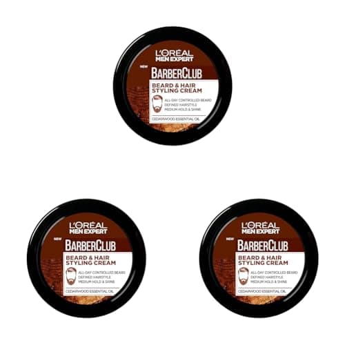 Image of L'Oreal Men Expert Barber Club Beard & Hair Styling Cream, 75ml (Pack of 3)