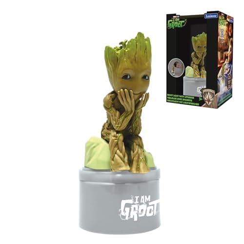 Image of LEXIBOOK, Marvel Guardians of the Galaxy, Groot Nightlight with speaker for children’s bedroom, soft light, battery-operated, grey/brown, NS01GG