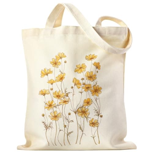 Image of Zuimei Floral Canvas Tote Bag with Inner Pocket Women's Reusable Shopping Bag Washable Foldable Cotton Canvas Tote For Women Girls Shopping Grocery
