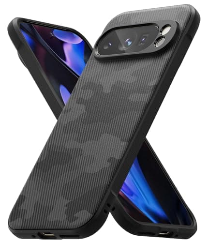 Image of Ringke Onyx Compatible with Google Pixel 9 Pro XL Case, Firm Grip Non-Slip Sleek Anti-Fingerprint Rugged TPU Military Pattern Shockproof Phone Cover - Camo Black
