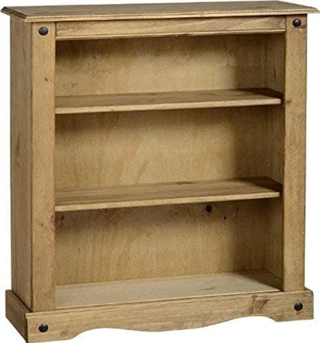 Image of Seconique Corona Low Bookcase in Distressed Waxed Pine