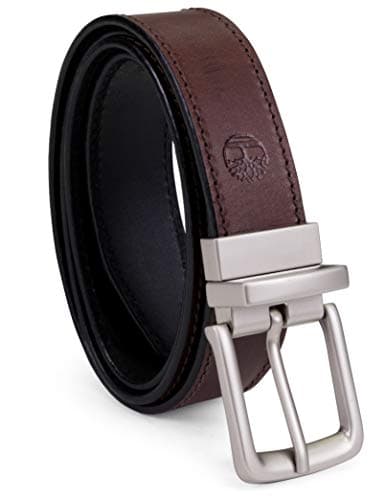 Image of Timberland Men's Classic Leather Reversible Belt, Brown/Black, 38