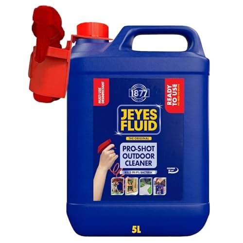 Image of Jeyes Fluid Outdoor Cleaner Pro Shot with 1m Extendable Trigger (5 Litre) – Ready to Use Patio Cleaner & Disinfectant, No Dilution (Covers 37m²) – Cleans Furniture, Pots & Tools – Kills 99.9% Bacteria