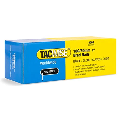 Image of TACWISE 1715 Type 18G / 50 mm Galvanised Brad Nails, Silver, 4000 Pack