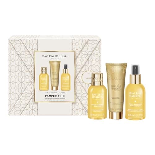 Image of Baylis & Harding Sweet Mandarin & Grapefruit Gift Wrapped Pamper Trio Gift Set - Vegan Friendly