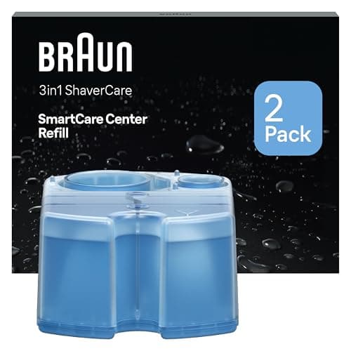 Image of Braun Original Shaver Care SmartCare Center Refill Cartridges, Cleans 10x Better Than Water, 3in1 Formula with Lemon Fresh Scent, Hygienic Cleaning to Remove Hair & Skin Particles, 2 Pack
