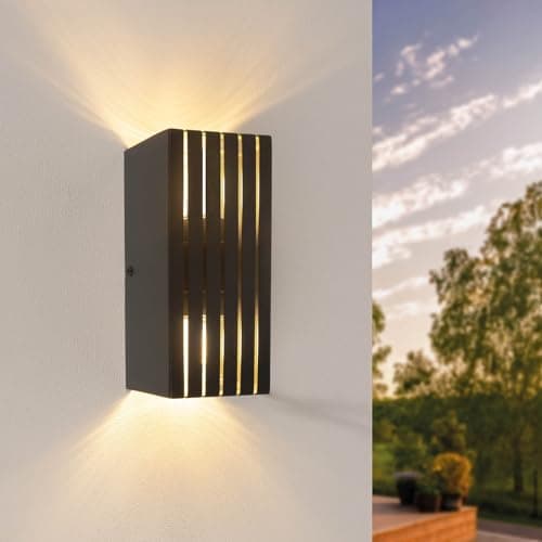 Image of Ledvion - LED Wall Lamp, 2X G9 Fitting, IP44, Black, Rectangle Up&Down, Indoor/Outdoor