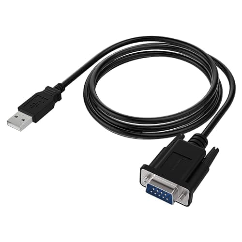 Image of SABRENT USB Serial Cable, USB to RS232 DB9 Converter Cable, compatible with routers, switches, CNC machines, PLCs, printers, surveillance cameras, barcode scanners, ECG machines etc. (CB-FTDI)