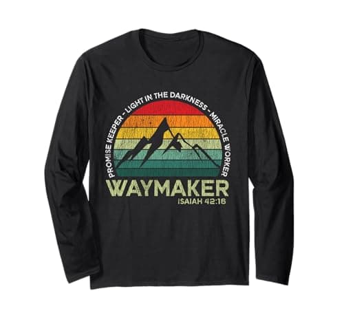 Image of Vintage Waymaker Promise Keeper Miracle Worker Christian Long Sleeve T-Shirt