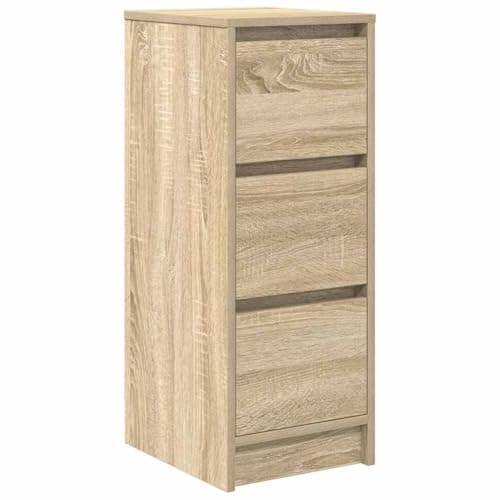 Image of vidaXL sideboard sonoma oak storage cabinet engineered wood 29.5x34x76 cm versatile modern furniture for home office