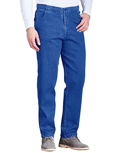 Image of Chums Men's Comfort Fit Elasticated Waist Drawcord Denim Trouser Jeans Blue 44W / 31L