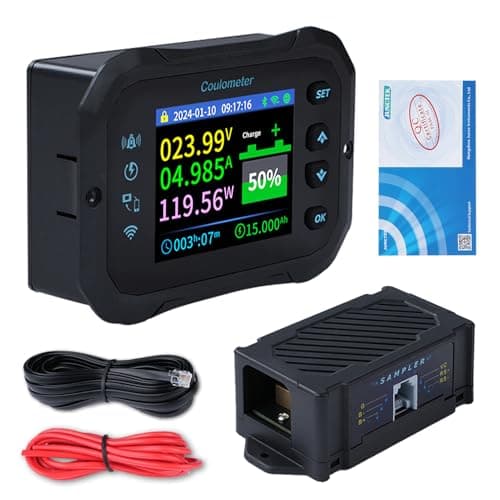 Image of 600 A WiFi Battery Monitor 12 V 24 V 36 V 48 V 72 V Battery Monitor 10-100 V Voltage Display App Remote Control Battery Monitor Caravan Battery Guard (KM160F with Alarms)