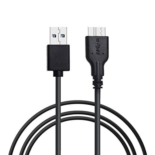 Image of KUYIA Micro USB 3.0 Cable, Super High Speed Data Sync Cord Compatible with Toshiba Canvio WD External Hard Drive Samsung Galaxy S5 Note 3 and More Micro-B port Device- Black (1FT)