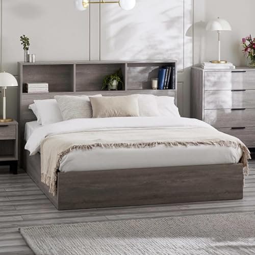 Image of Julian Bowen Bali Ottoman Storage 135Cm Double Bed - Grey Oak
