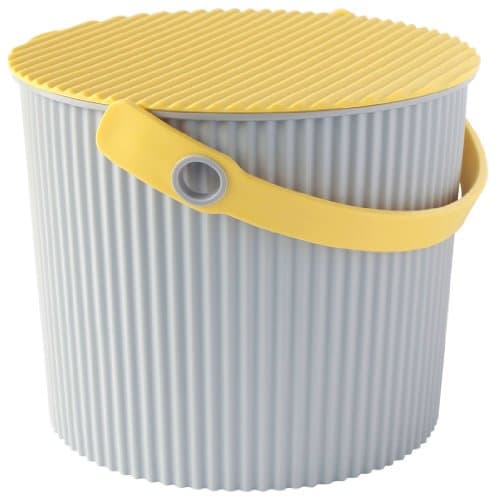 Image of Omnioutil Storage Bucket & Lid Small Grey Yellow