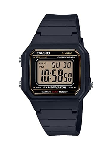 Image of Casio W217H Series | Men’s Digital Watch | 50M WR | 1/100 Second Stopwatch | LED Backlight | Countdown Timer | 100 SEC Chronograph | Daily Alarm | Hourly Time Signal | 7 Year Battery, Black/Black, W