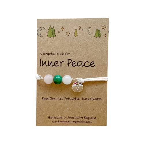 Image of The Dreaming Buddha Inner Peace Crystal Bead Bracelet, Enlightenment Gemstones, Positive Energy Wish Bracelet, Self Care Wellness Gift, Zen Anklet