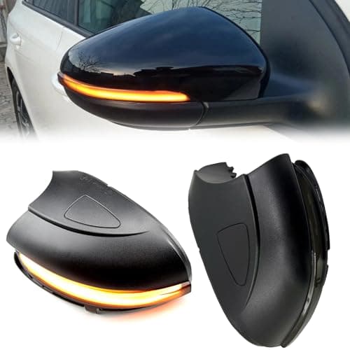 Image of dunxunn 2Pcs Dynamic Blinker Side Mirror indicator LED Turn Signal Light Assembly Compatible with VW Golf MK6 GTI 6 R VI R20 2008-2012 Rearview Wing Mirror Indicator Side Repeater Blinker