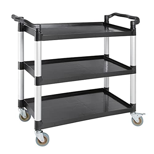 Image of Vogue Polypropylene Plastic Reusable Mobile Trolley - Large, Black, 200 kg Capacity, Size: 960x520x1070 mm, Includes 2x Braked & 2x Plain Easy-Fit Castors, Catering & Housekeeping Tools, CF102