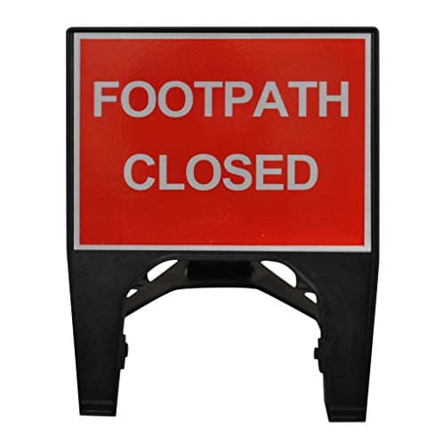 Image of Street Solutions UK - 600 x 450mm Road Q-Sign 'Footpath Closed' - Plastic with Folding Leg