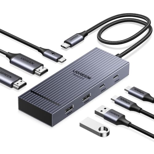 Image of UGREEN Revodok Pro 207 USB C Docking Station Dual Monitor, 7-in-1 Dock with 4K@60Hz HDMI, 10Gbps 2 Type C and A Data Ports, 100W PD Port for PC, Laptop, Dell XPS, HP, Thinkpad, and More