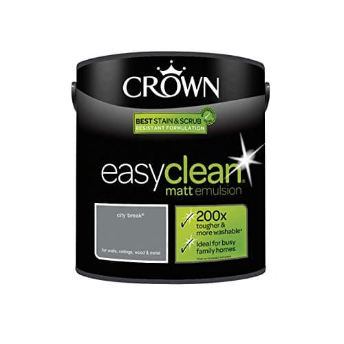 Image of 2.5L CROWN Easy Clean MATT Emulsion Multi Surface Paint That can be Used on Walls, Ceilings, Wood and Metal. Stain & Scrub Resistant Formula – City Break