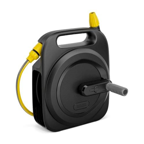 Image of Kärcher HBX 2.10 Compact Hose Box, Connection Hose 5/16 Inches: 2 m, Comfortable and Quick Unwinding and Unwinding, Includes 10 m Hose, Black