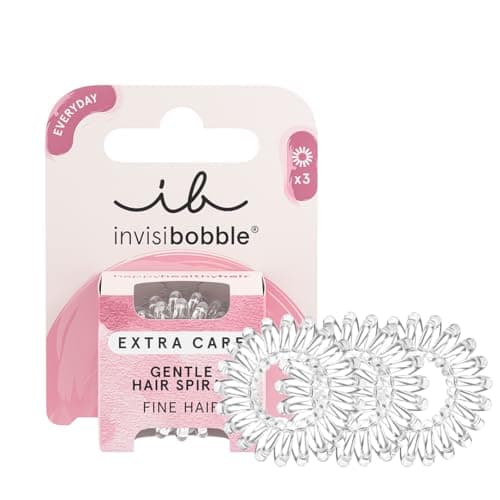 Image of invisibobble Extra Care Mini Crystal Clear Hair Bobbles I Small 3 x Transparent Hair Bobbles Fine Hair I The Original, Designed in the Heart of Munich
